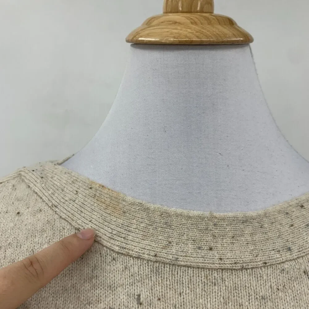Madewell Boatneck Sweater Dress Womens S Small Merino Wool Button Shoulder *READ